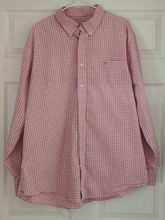 Southern Tide Other - Southern Tide Men's Pink Grid Long Sleeve Button-Down Shirt with Logo. Size XXL